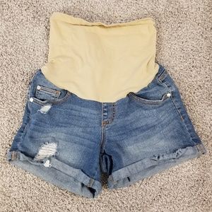 Motherhood Maternity distressed Jean shorts